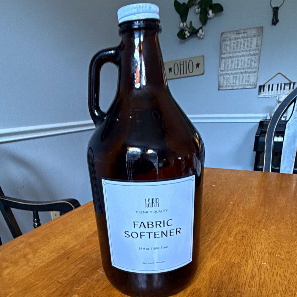 JARR Fabric Softener Liquid 64 fl oz Reusable Brown Bottle, Zero Waste
